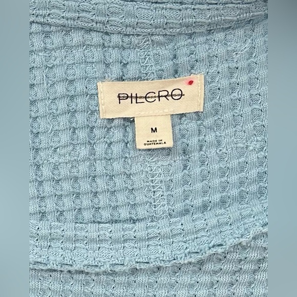 NWOT Anthropologie Pilcro Short-Sleeve Waffle Tee - Sky Blue - Picture 7 of 7